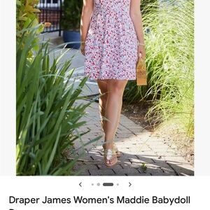 Draper James White Mini Dress with Red and Blue Floral Print